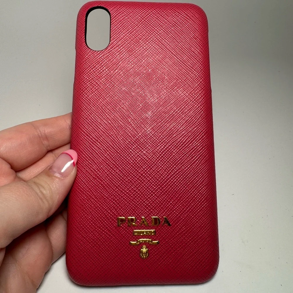 Prada Raspberry Pink Saffiano Leather IPhone X/XS Case
